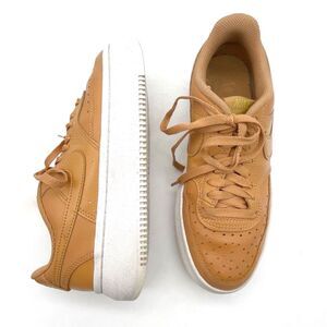 Nike Court Vision Alta Platform Sneakers Women’s Sz 8.5 Light Cognac Tan Leather